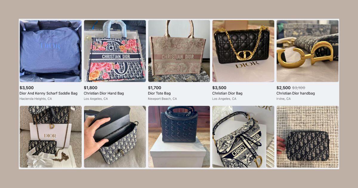Facebook Marketplace for Original Dior Bag