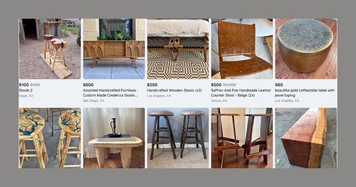 Hand Crafted Stools Available Near Me on New York Marketplace